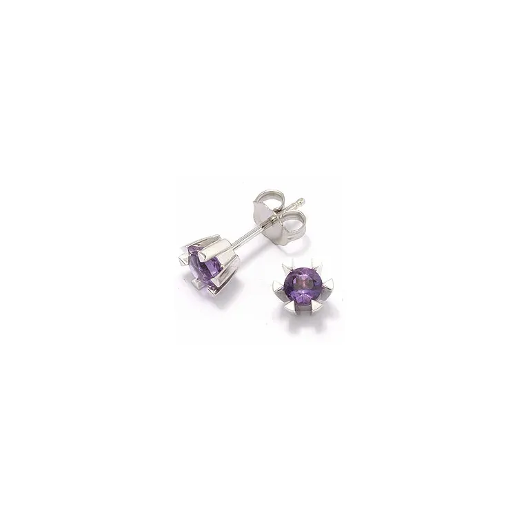 Amethyst ohrringe in 14 karat weißgold mit amethysten