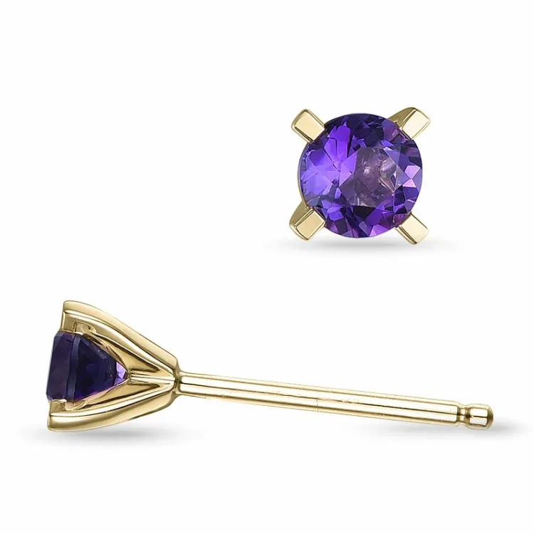 Amethyst Ohrringe in 14 Karat Gold mit Amethyst