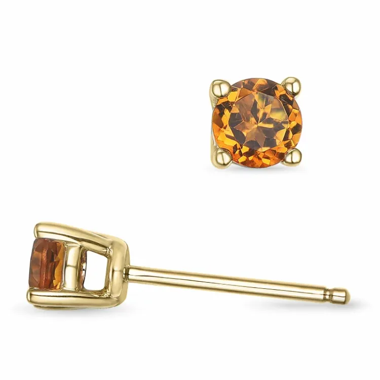 Citrin ohrstecker in 14 karat gold mit citrinen 
