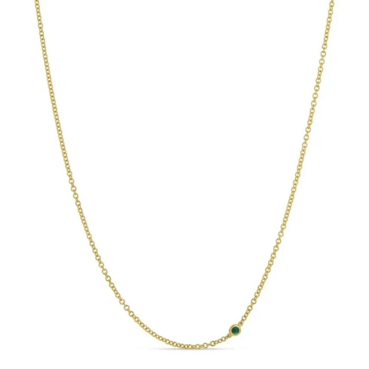 42 cm Halskette mit Anhänger aus 14 Karat Gold 0,09 ct