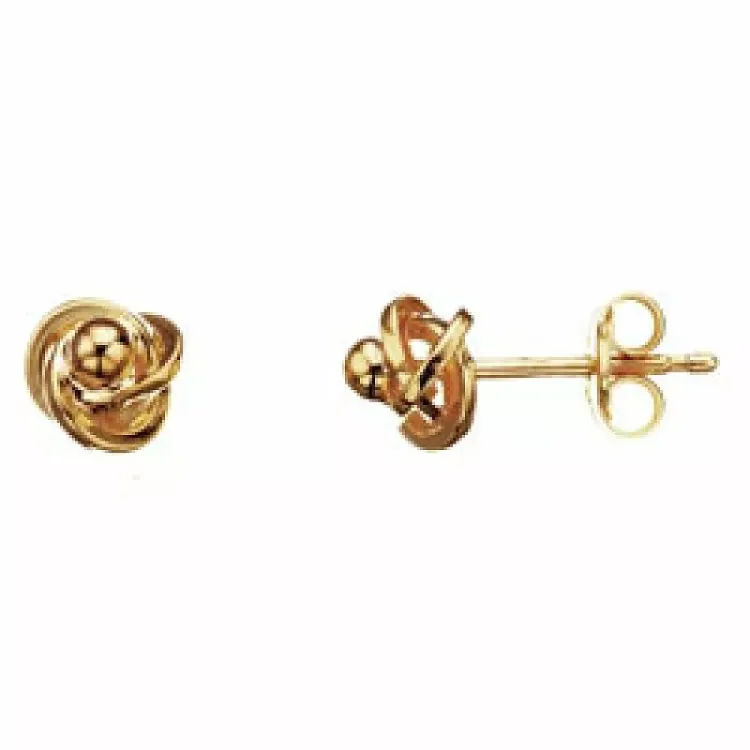 6 mm Scrouples Knoten Ohrringe in 8 Karat Gold