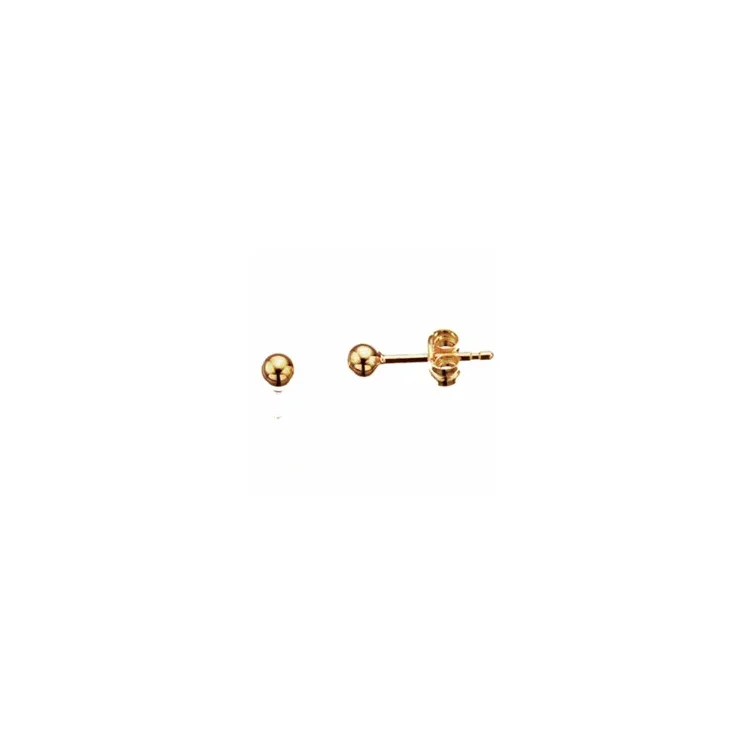 3 mm Scrouples Kugel Ohrringe in vergoldetem Sterlingsilber