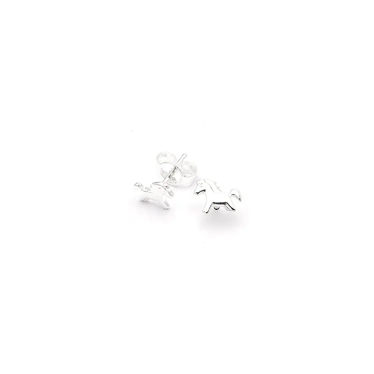 Kleinen Scrouples Pferd Ohrringe in Silber