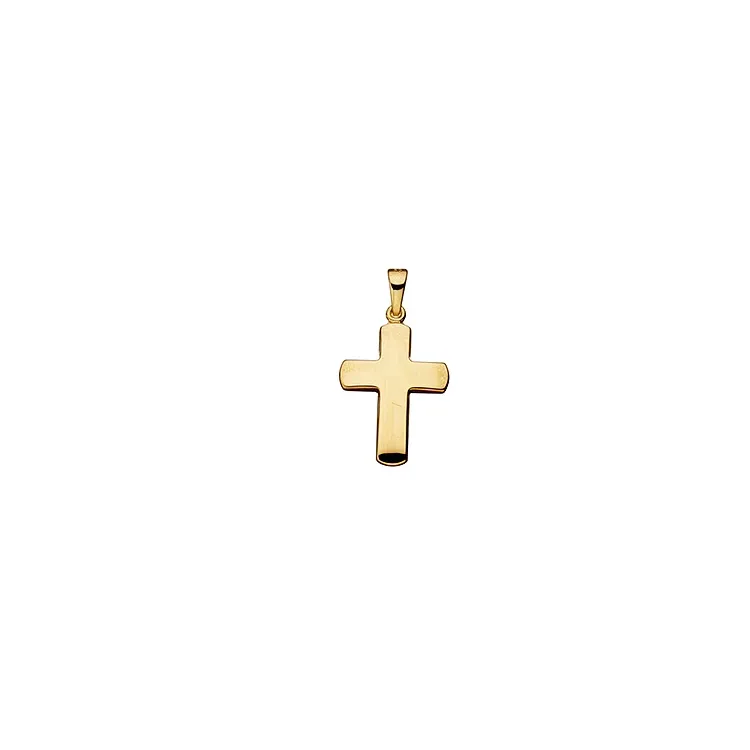 14,5 x 19,5 mm Scrouples Kreuz Anhänger in 8 Karat Gold