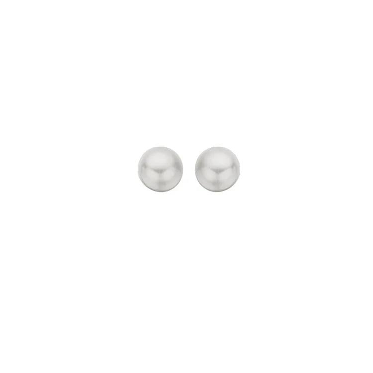 8 mm Scrouples runden Perle Ohrringe in Silber