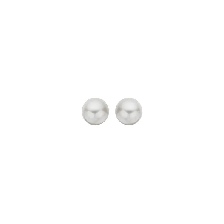 6 mm Scrouples runden Perle Ohrringe in Silber