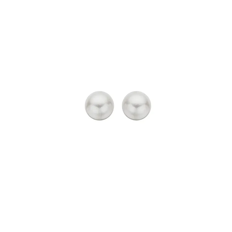 7 mm Scrouples runden Perle Ohrringe in Silber