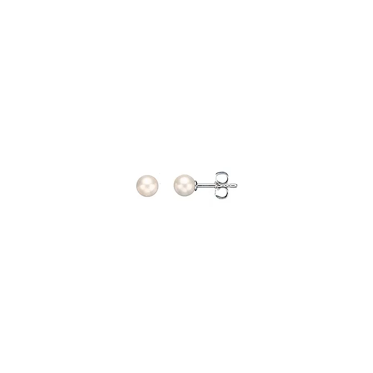 5 mm Scrouples runden Perle Ohrringe in Silber