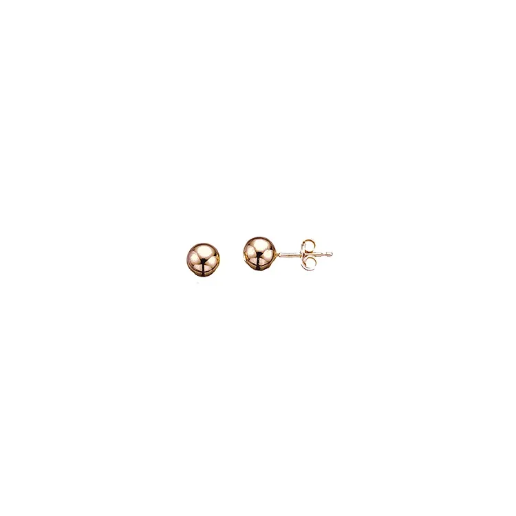 6 mm Scrouples Kugel Ohrringe in rosa beschichtetem Silber