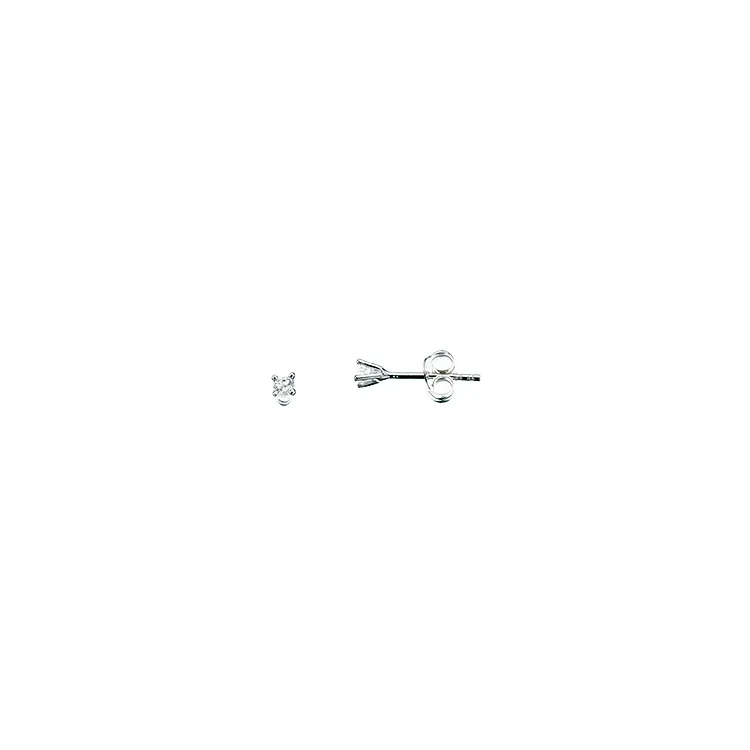 Kleinen Scrouples Zirkon Ohrringe in Silber weißen Zirkonen