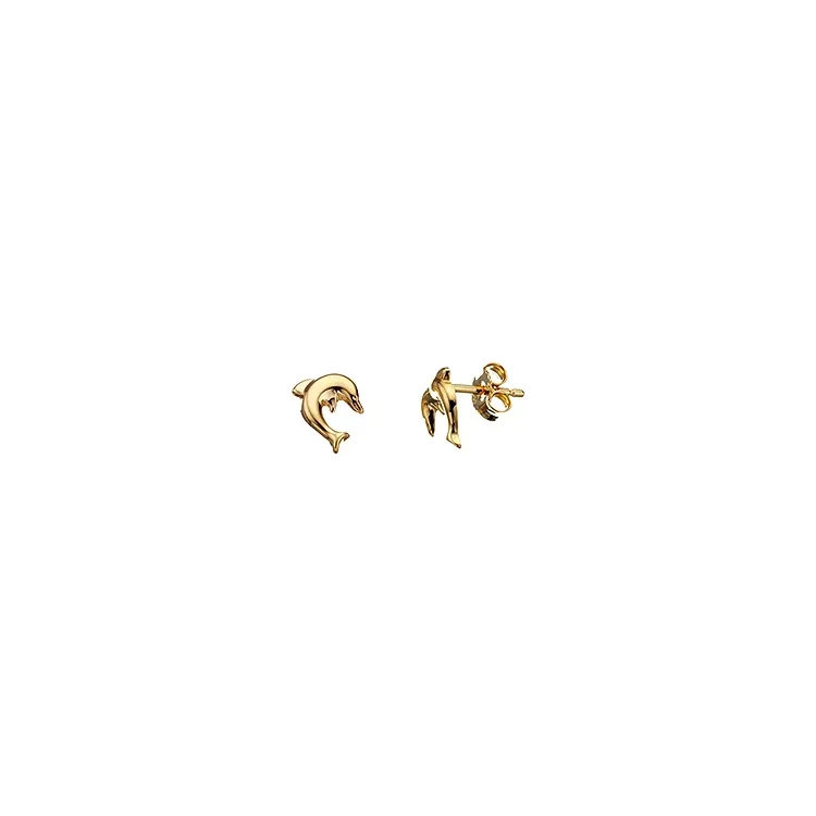 Scrouples Delfin Ohrringe in 8 Karat Gold