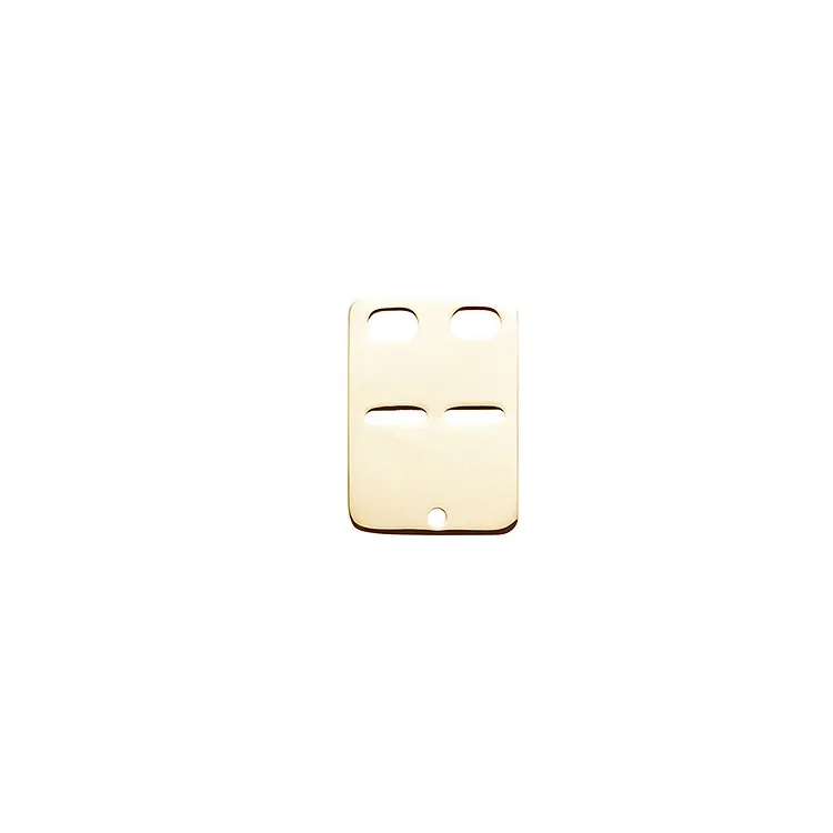 Polierter Scrouples ID-Blech in 8 Karat Gold