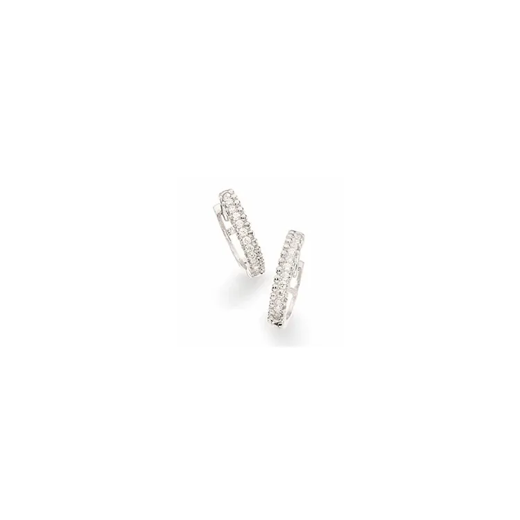 13 mm scrouples kreole in rhodiniertem silber weißen zirkonen