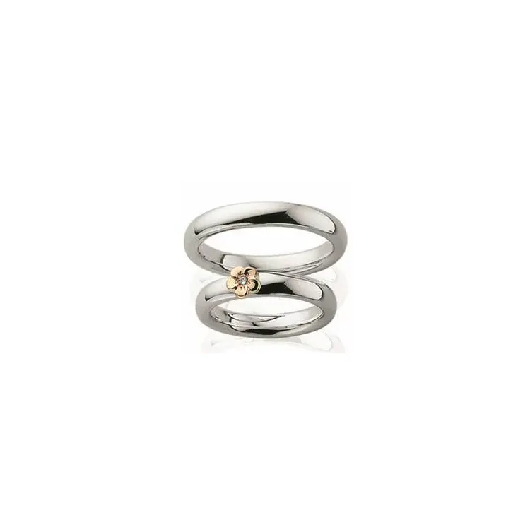 Scrouples trauringe in Silber und Gelbgold 0,02 ct