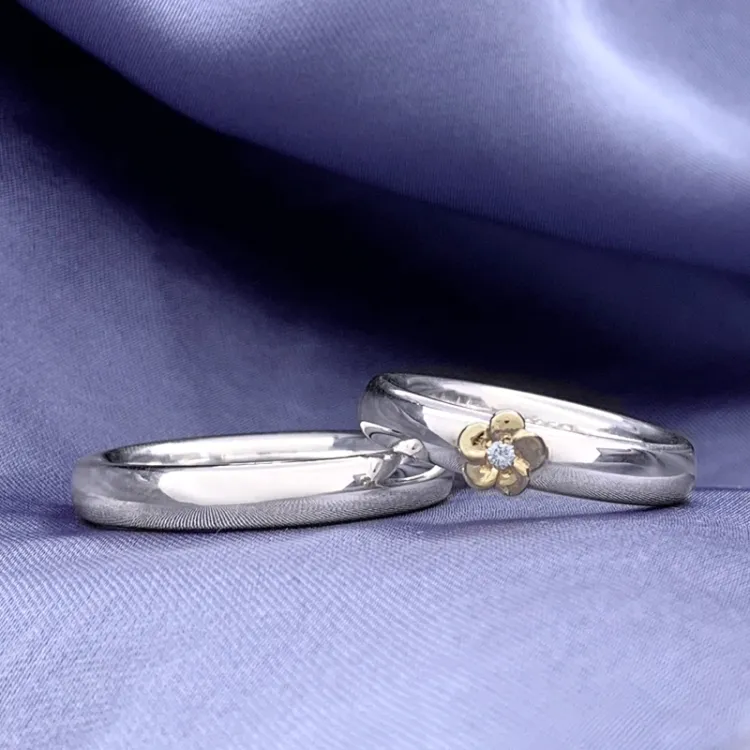 Scrouples trauringe in Silber und Gelbgold 0,02 ct