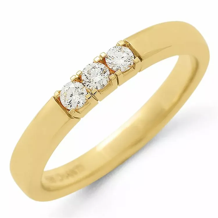Memoirering in 14 Karat Gold 3 x 0,03 ct