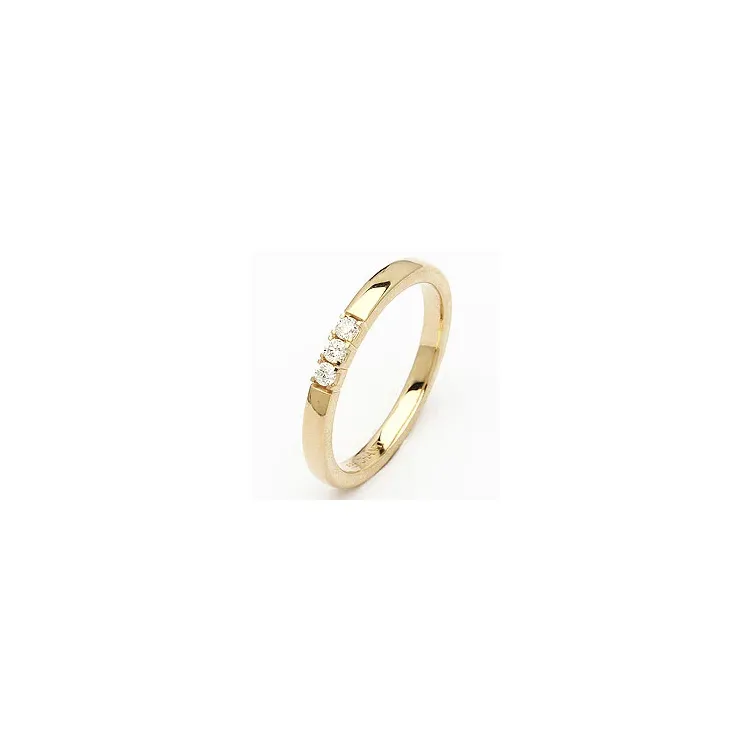 Memoirering in 14 Karat Gold 3 x 0,03 ct