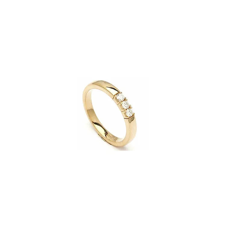 Memoirering in 14 Karat Gold 3 x 0,05 ct