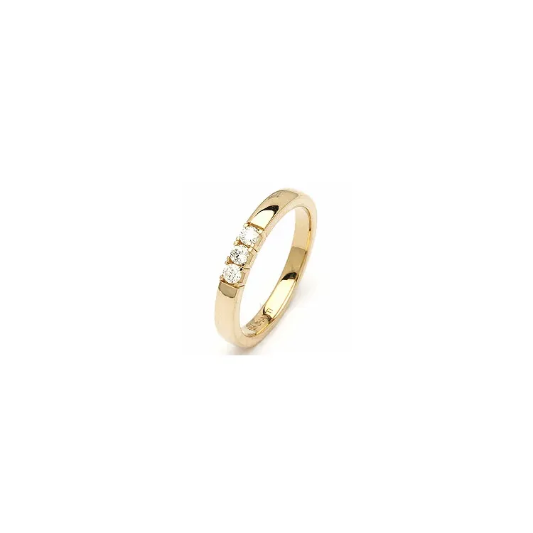 Memoirering in 14 Karat Gold 3 x 0,05 ct