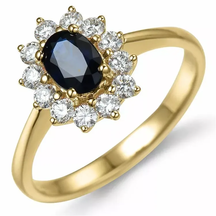 Saphir Rosettenring in 14 Karat Gold 0,55 ct 1,00 ct