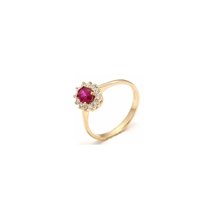 Rosettenring in 14 karat gold 0,26 ct 0,63 ct