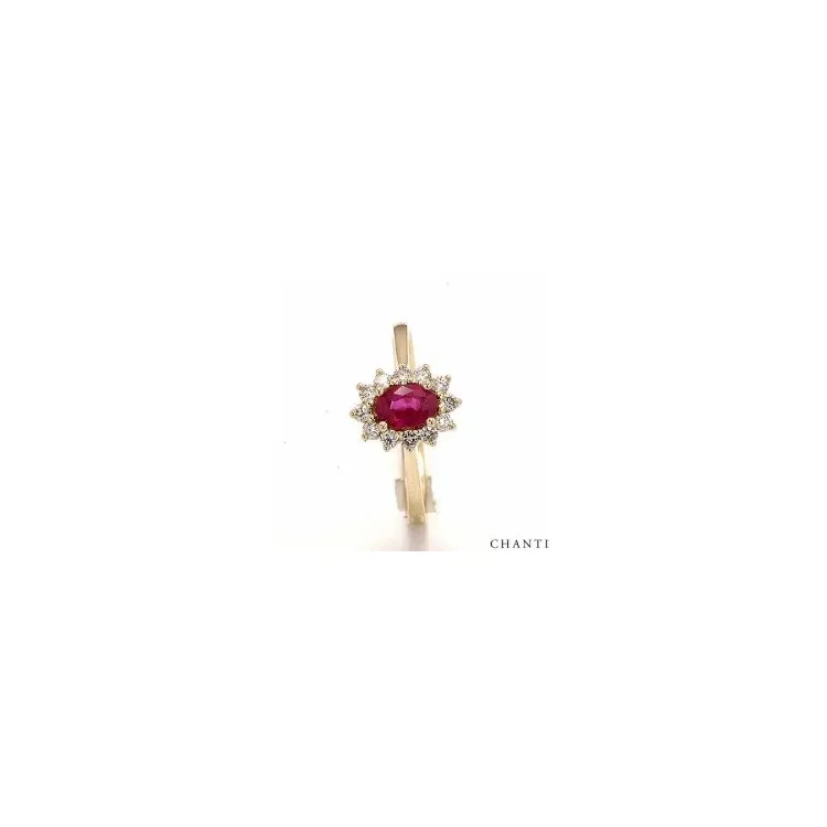 Rosettenring in 14 karat gold 0,26 ct 0,63 ct