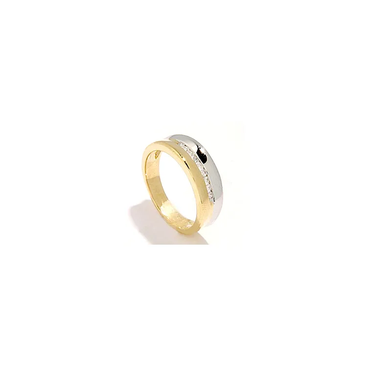 breit Ring in 14 Karat Gold- und Weißgold 0,12 ct