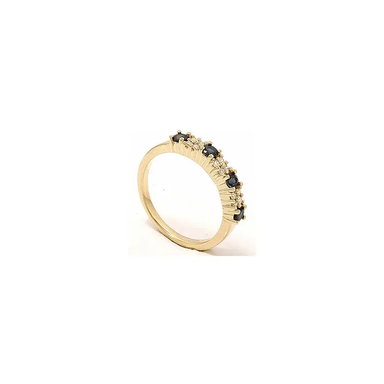 Saphir Diamantring in 14 Karat Gold 0,12 ct