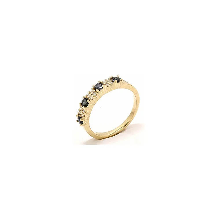 Saphir Diamantring in 14 Karat Gold 0,12 ct