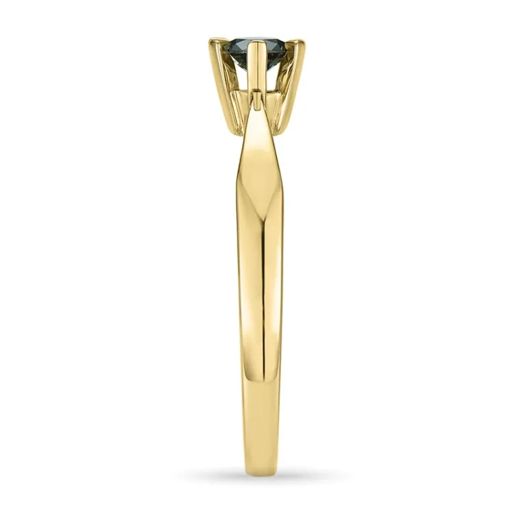 0,20 ct schwarz Diamant Solitärring in 14 Karat Gold 0,20 ct