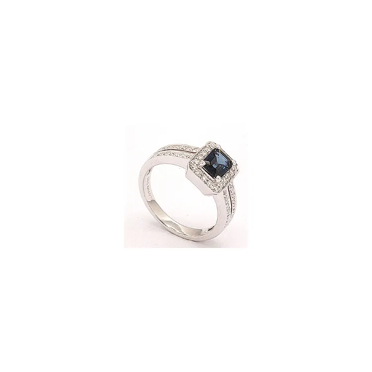 blauem Saphir Ring in 14 Karat Weißgold 0,43 ct 1,05 ct