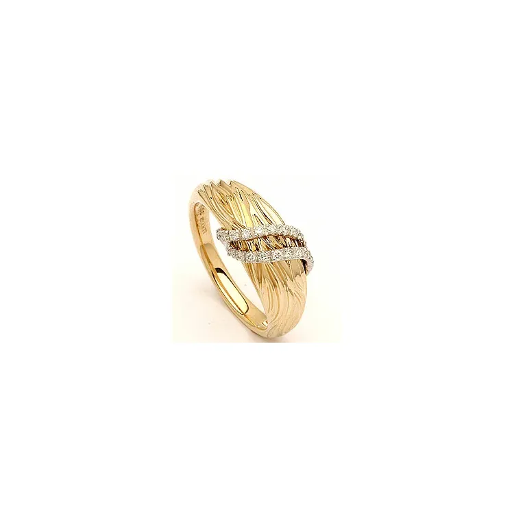 Designer Diamantring in 14 Karat Gold- und Weißgold 0,13 ct