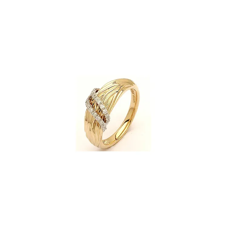 Designer Diamantring in 14 Karat Gold- und Weißgold 0,13 ct