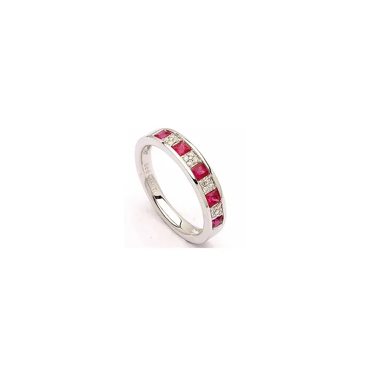 Bestellware - Rubin Ring in 14 Karat Weißgold 0,08 ct 0,53 ct