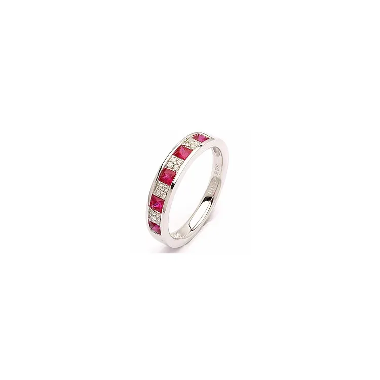 Bestellware - Rubin Ring in 14 Karat Weißgold 0,08 ct 0,53 ct