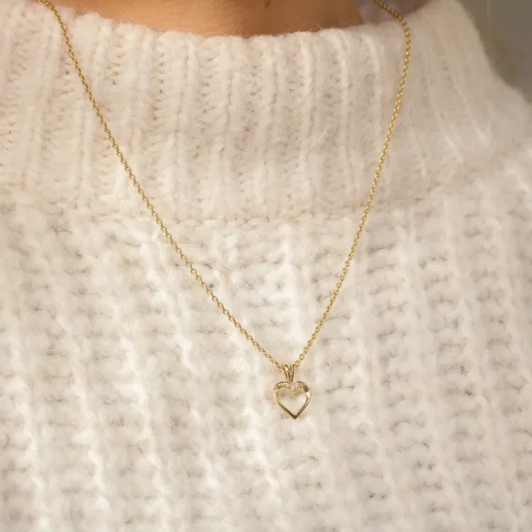 Herz Diamant Anhänger in 14 karat Gold 0,02 ct