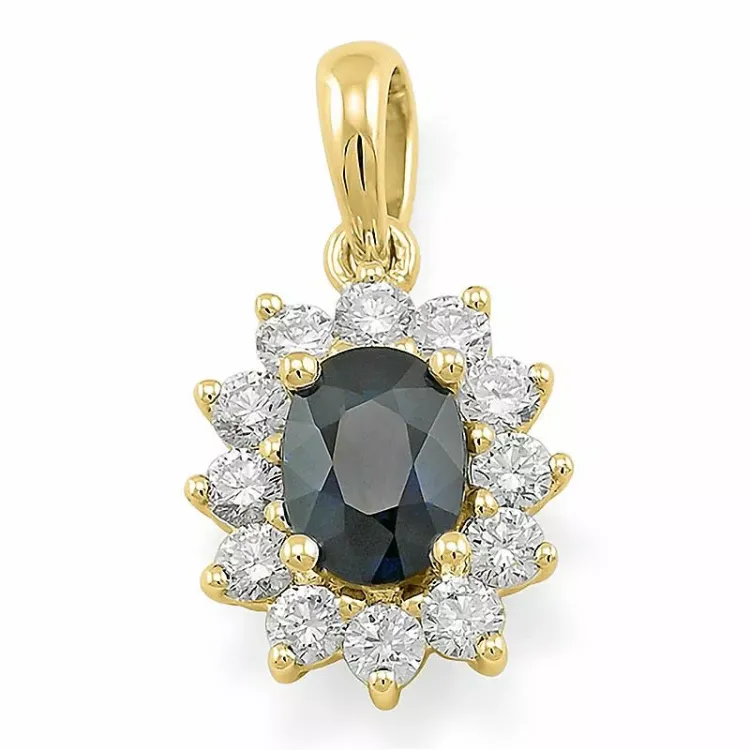 Rosettenanhänger in 14 karat Gold 0,55 ct 1,05 ct