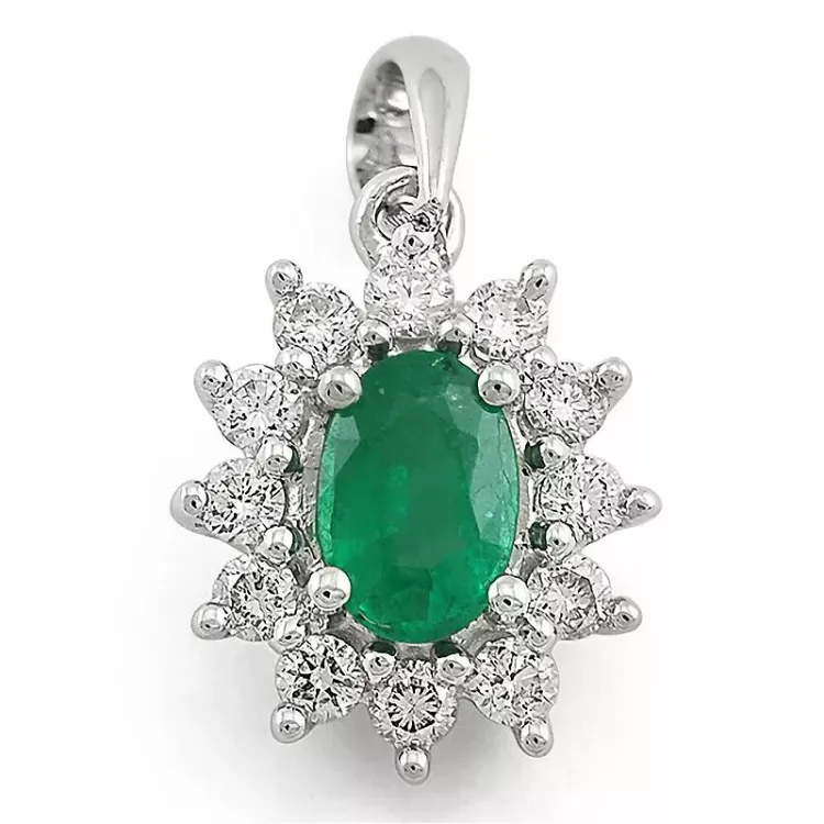 Rosettenanhänger in 14 karat Weißgold 0,26 ct 0,46 ct