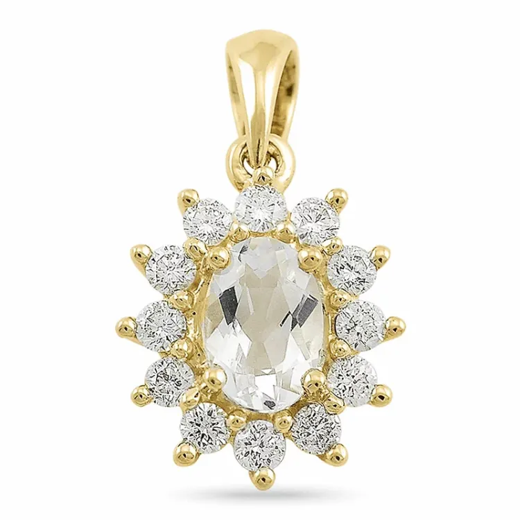 Diamant Rosettenanhänger in 14 karat Gold 0,26 ct