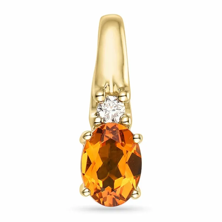Citrin Anhänger in 14 karat Gold 0,05 ct 0,80 ct