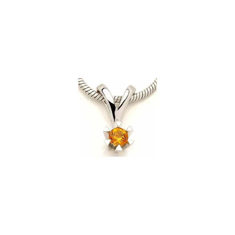 Citrin Anhänger in 14 karat Weißgold 0,25 ct