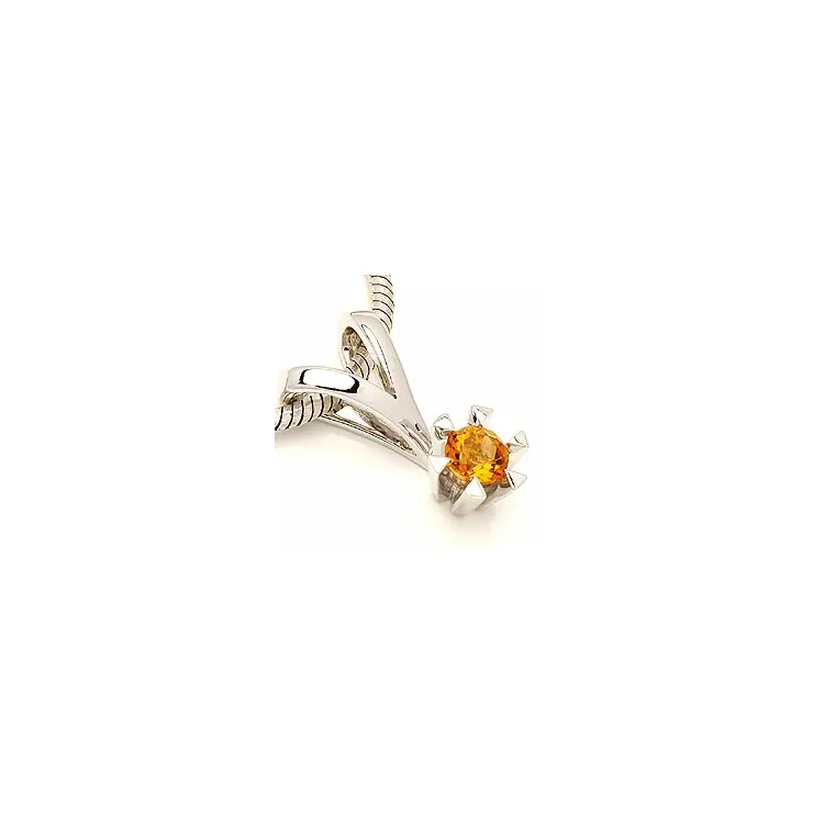Citrin Anhänger in 14 karat Weißgold 0,25 ct