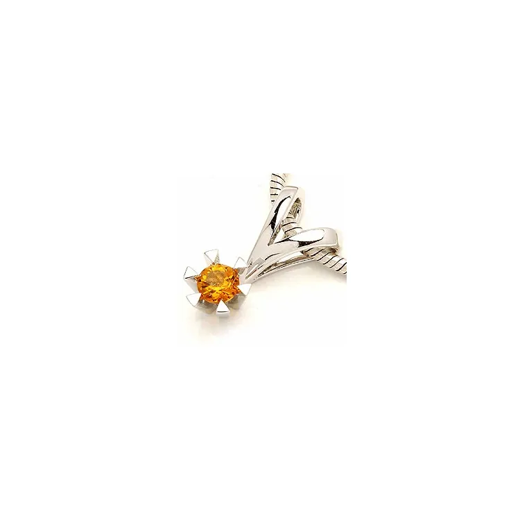 Citrin Anhänger in 14 karat Weißgold 0,25 ct