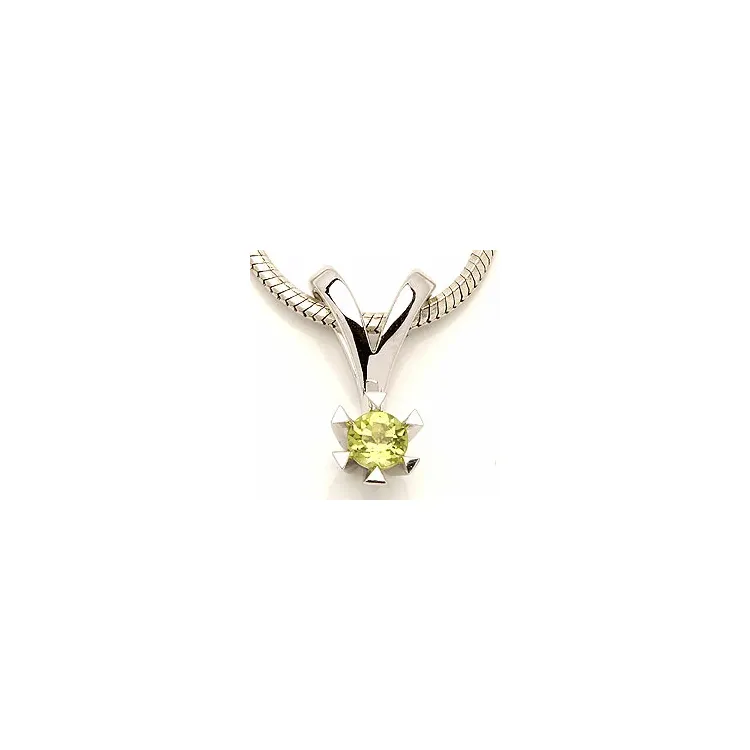 Peridot Anhänger in 14 karat Weißgold 0,30 ct