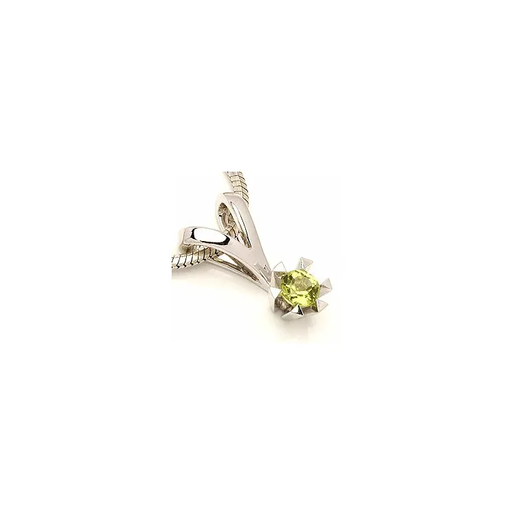Peridot Anhänger in 14 karat Weißgold 0,30 ct