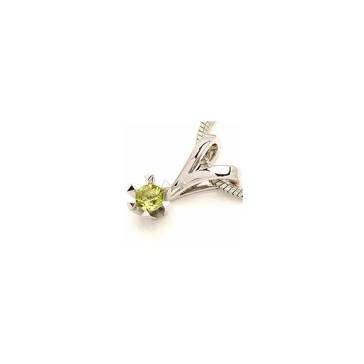 Peridot Anhänger in 14 karat Weißgold 0,30 ct