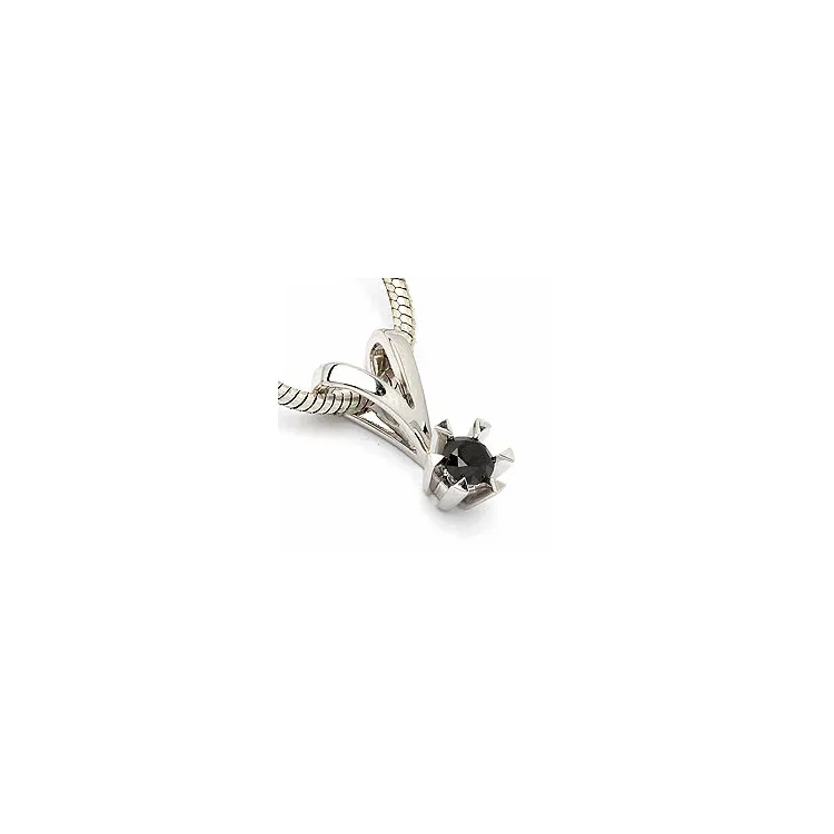 schwarz Diamantanhänger in 14 karat Weißgold 0,20 ct
