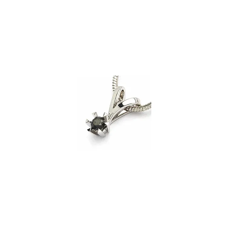 schwarz Diamantanhänger in 14 karat Weißgold 0,20 ct