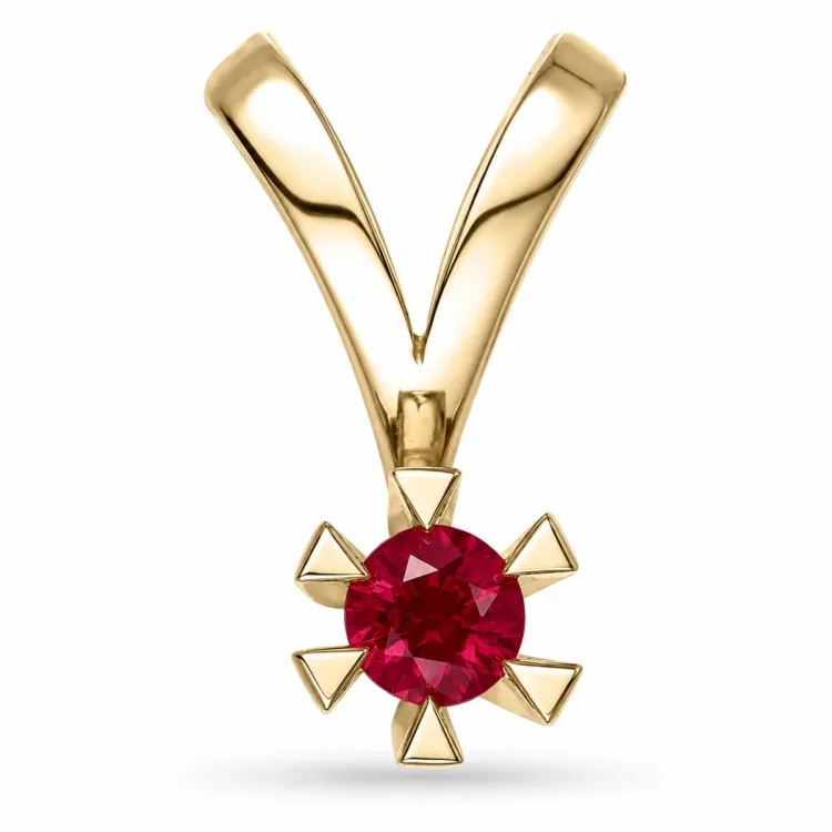 echten Rubin Anhänger in 14 karat Gold 0,30 ct