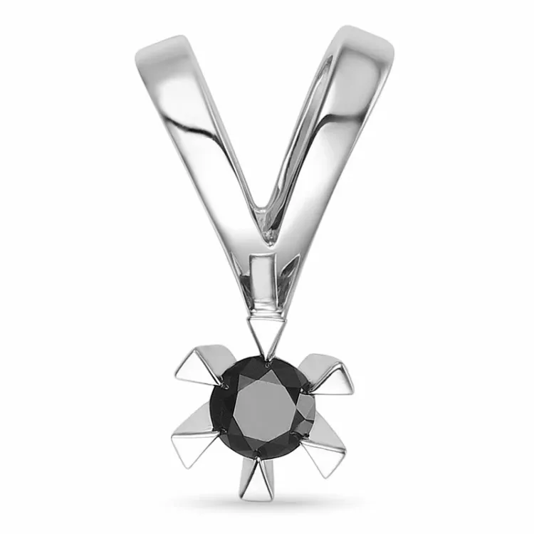 schwarz Diamant Anhänger in 14 karat Weißgold 0,10 ct